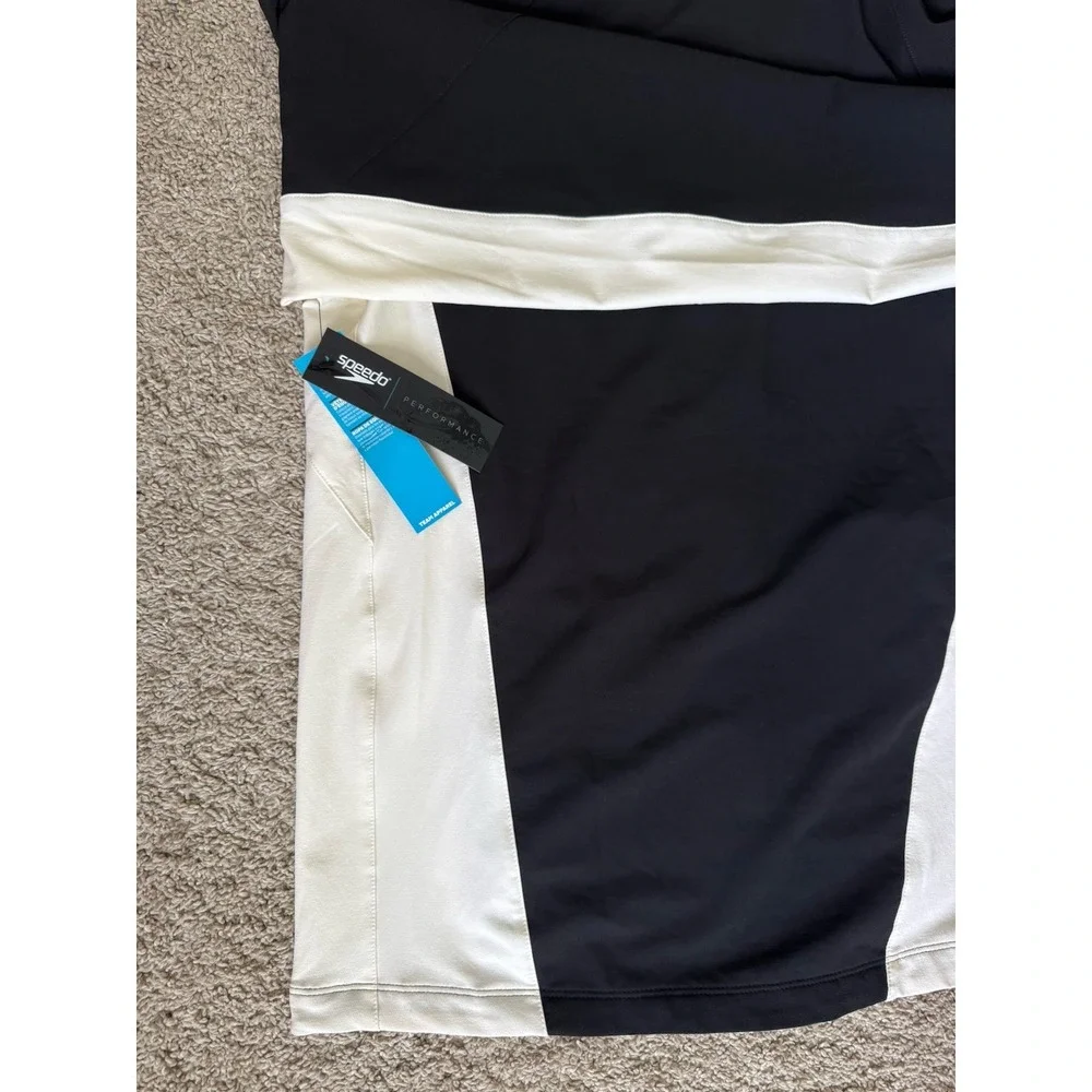 Speedo‎ Men's Boom Force Stretch Warm Up Swim Jacket Black Off White Size Large